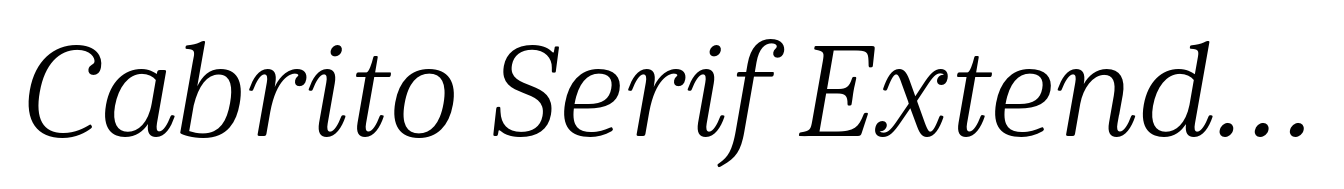 Cabrito Serif Extended Regular Italic